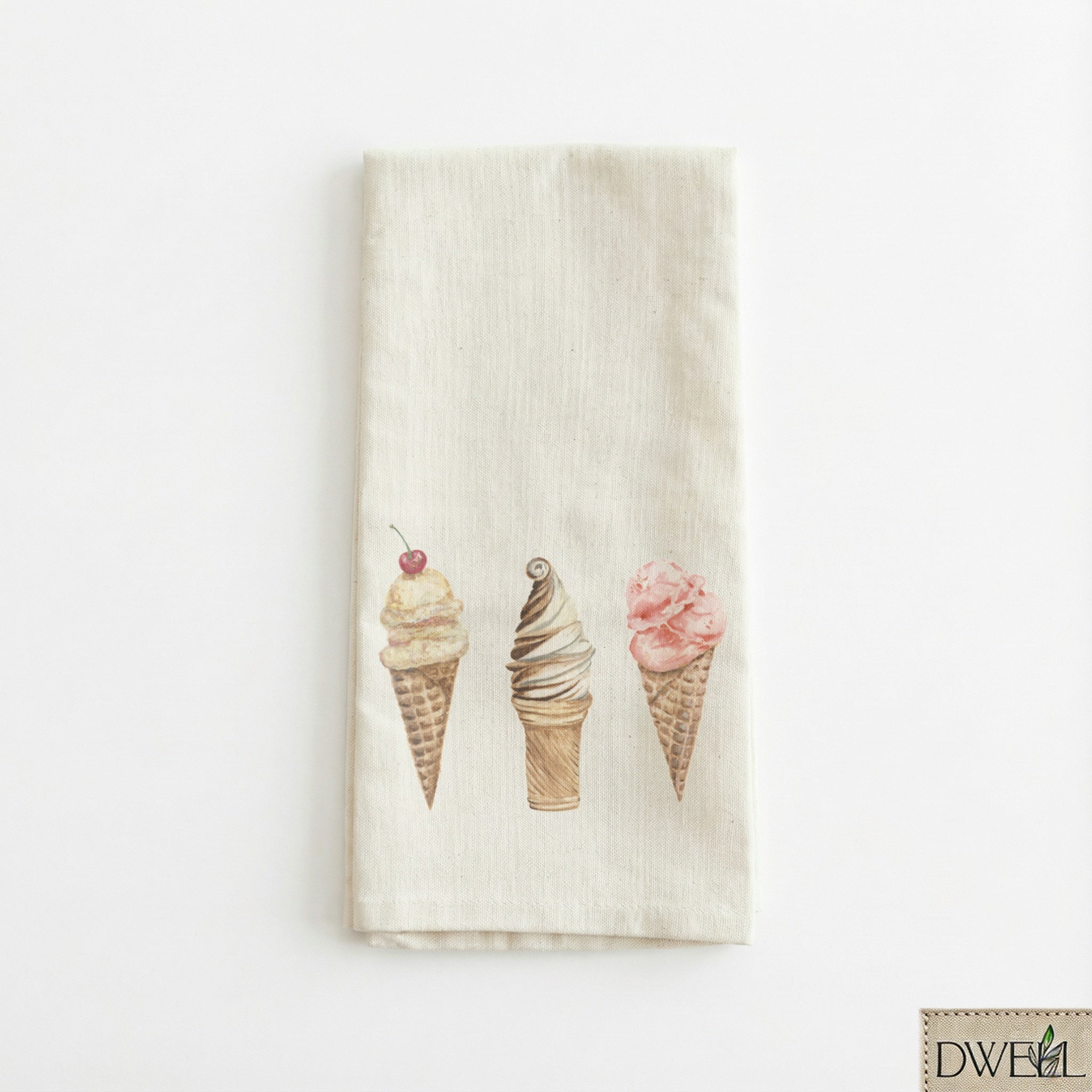 Tea Towel - Ice Cream Watercolor