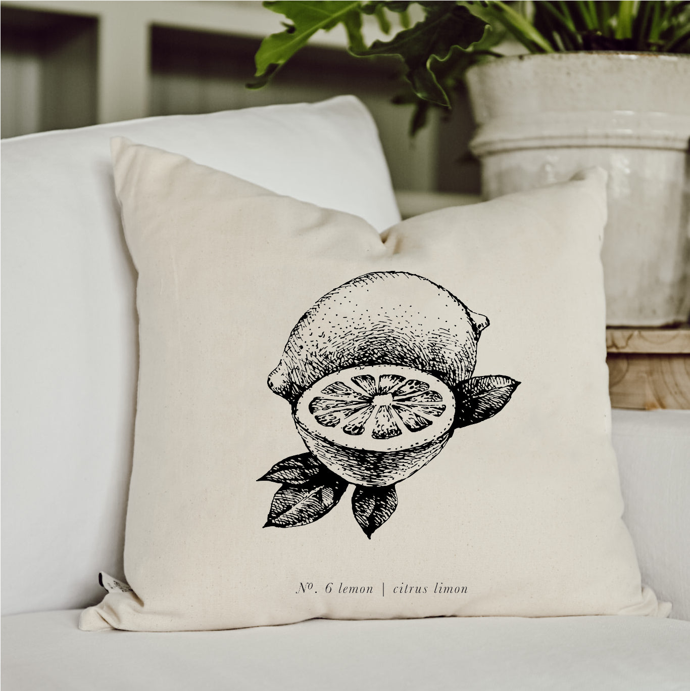 Throw Pillows - Lemons Black & White