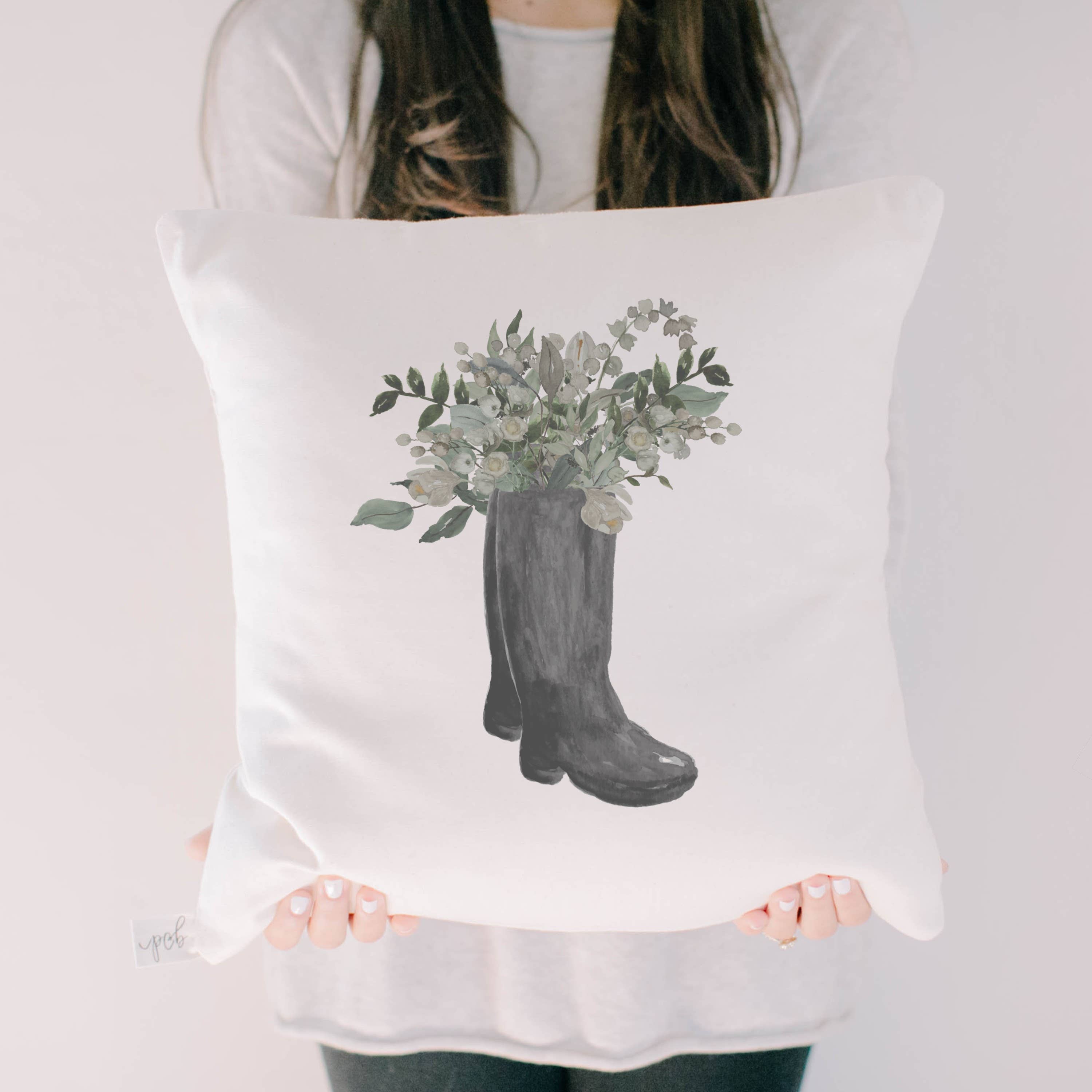 Throw Pillows - Boots Watercolor