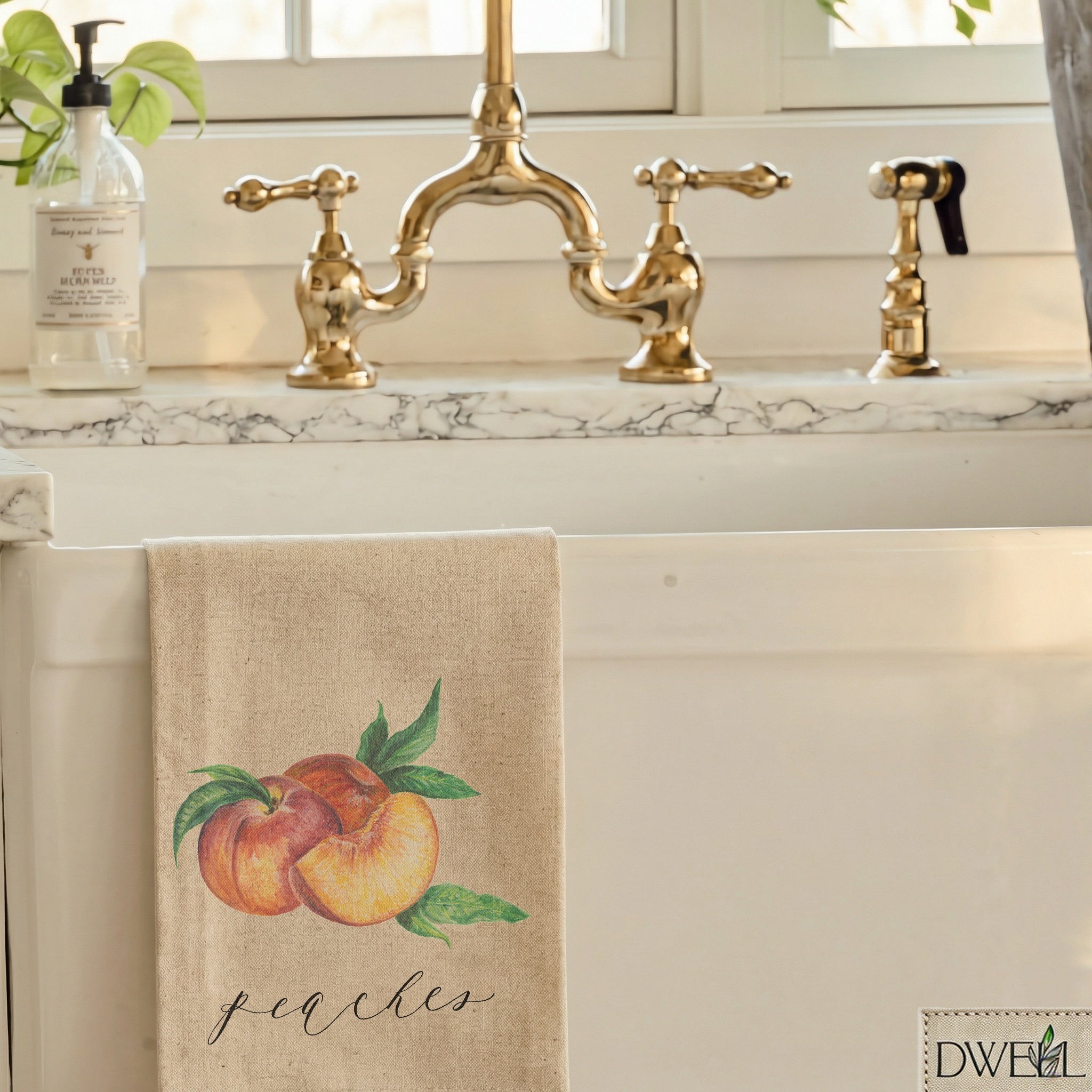 Tea Towel - Peaches Watercolor