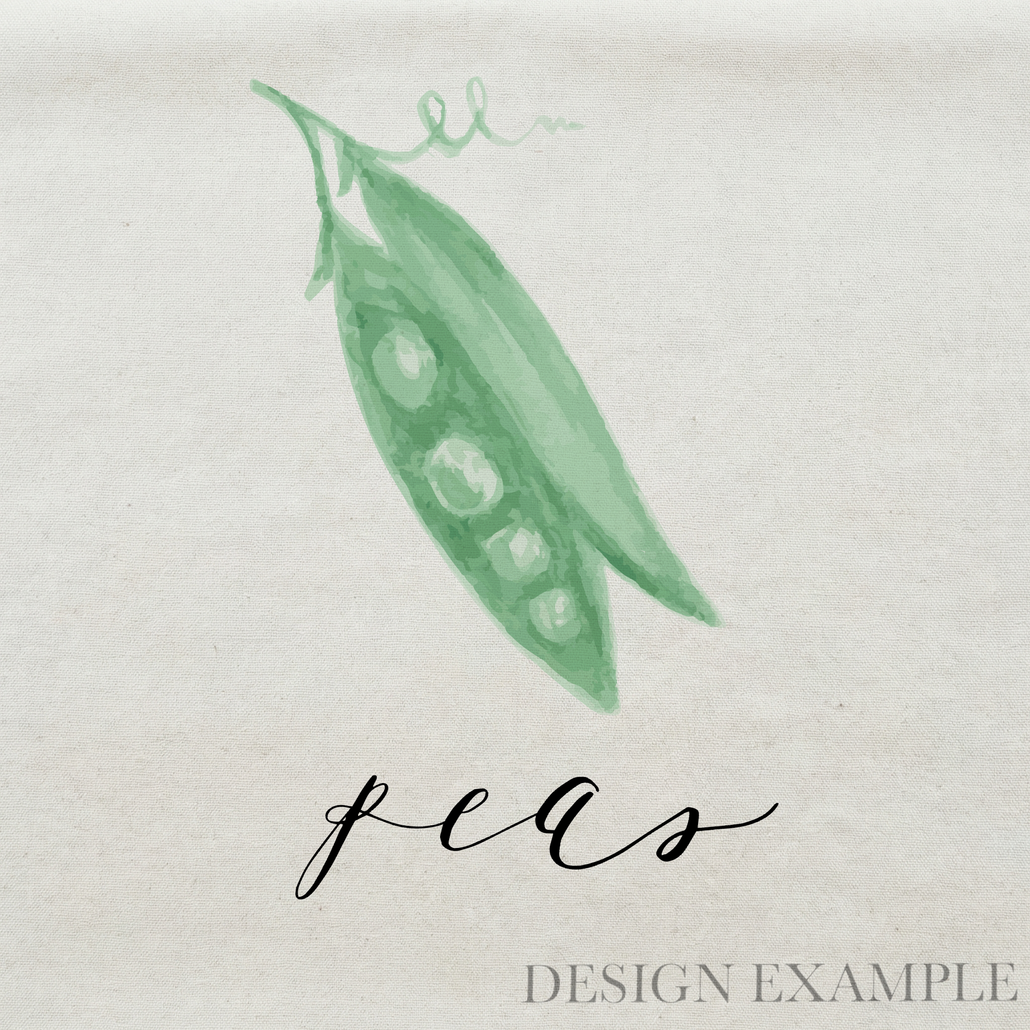 Tea Towel - Peas Watercolor