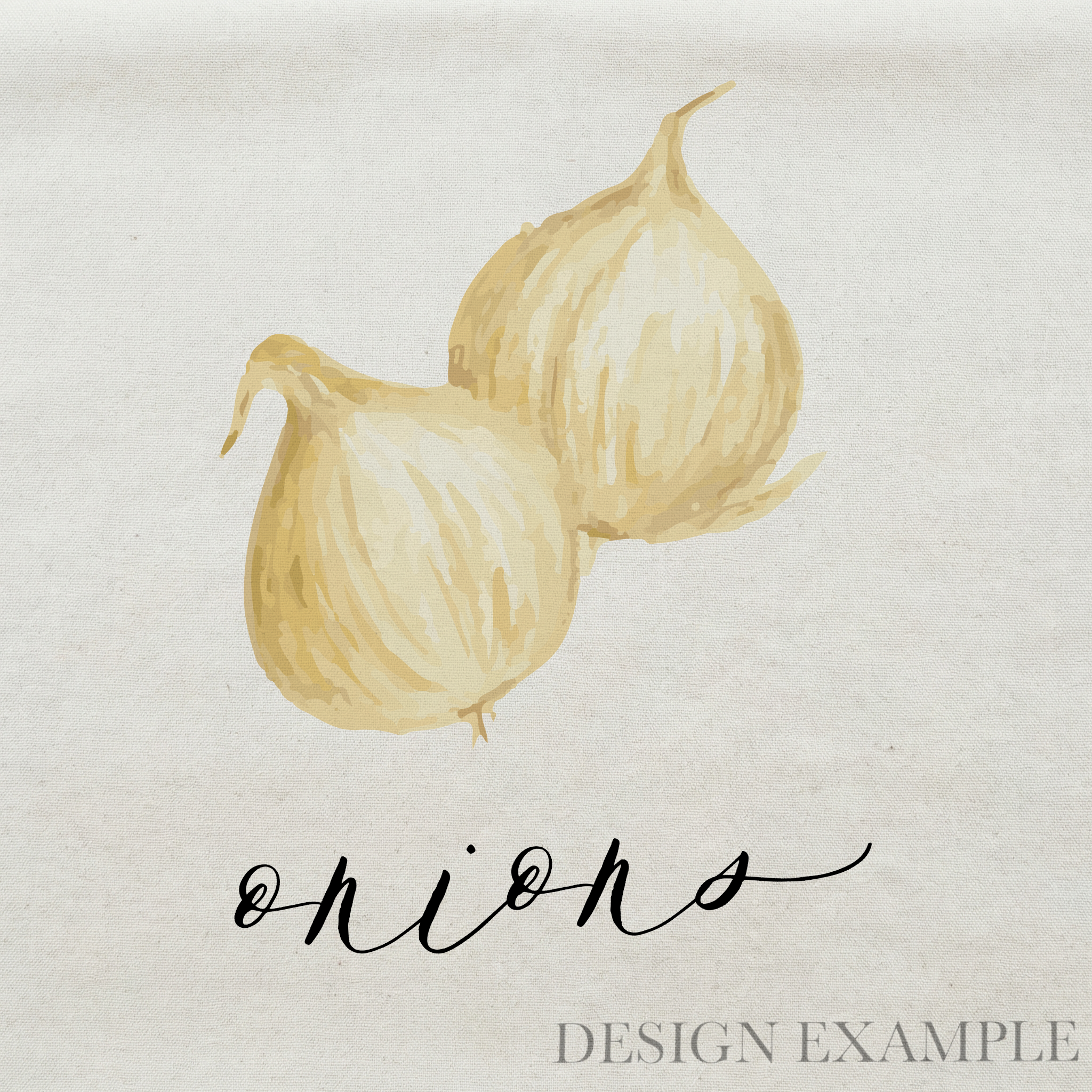 Tea Towel - Onions Watercolor