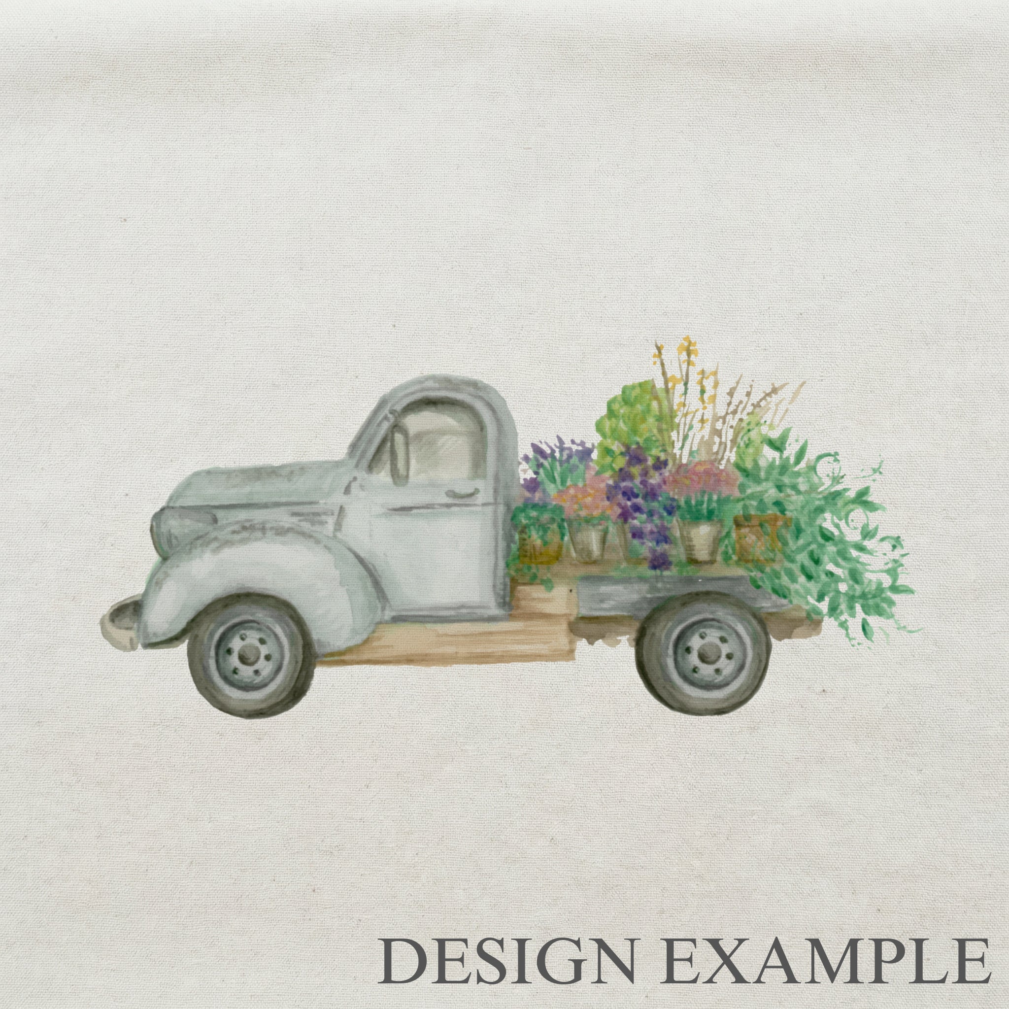 Throw Pillows - Floral Truck Watercolor
