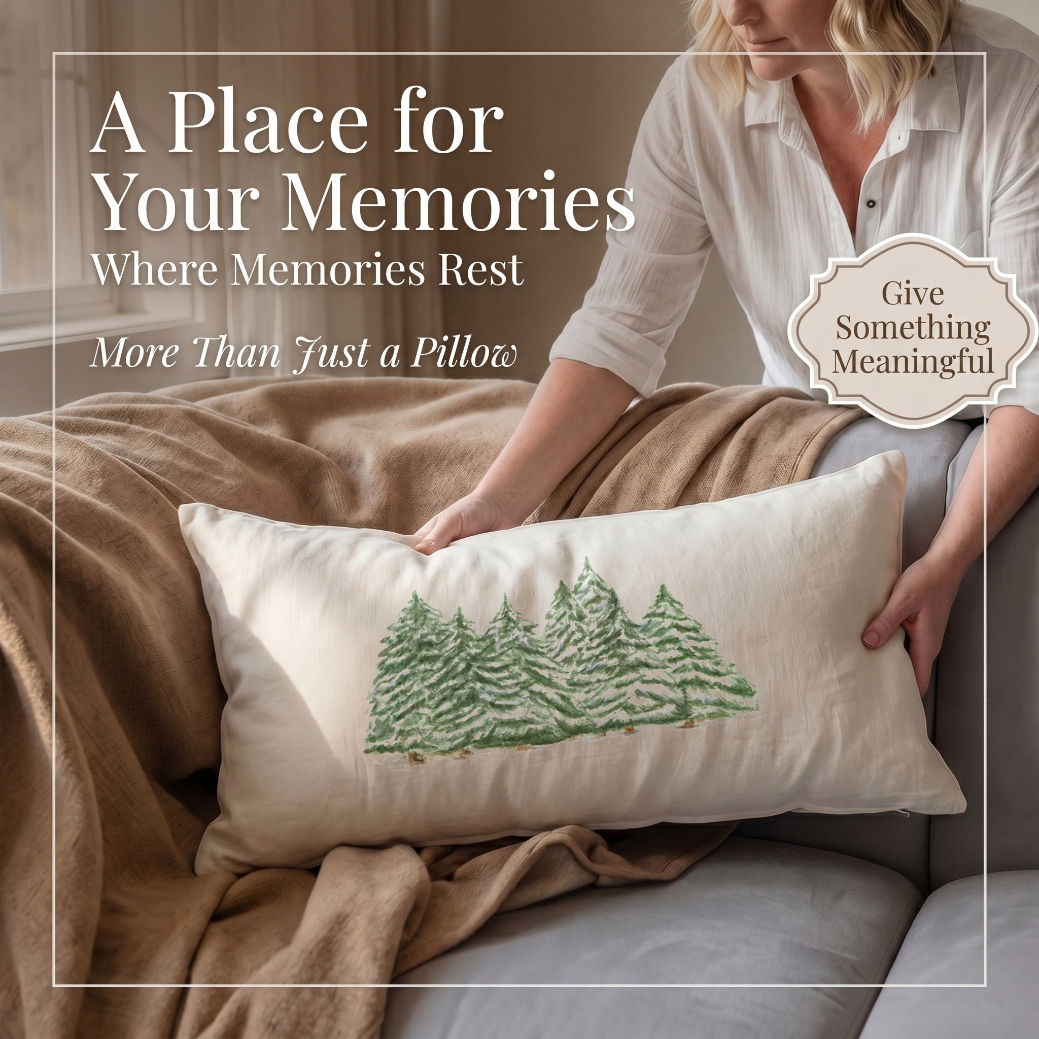 Lumbar Pillows - Trees Watercolor