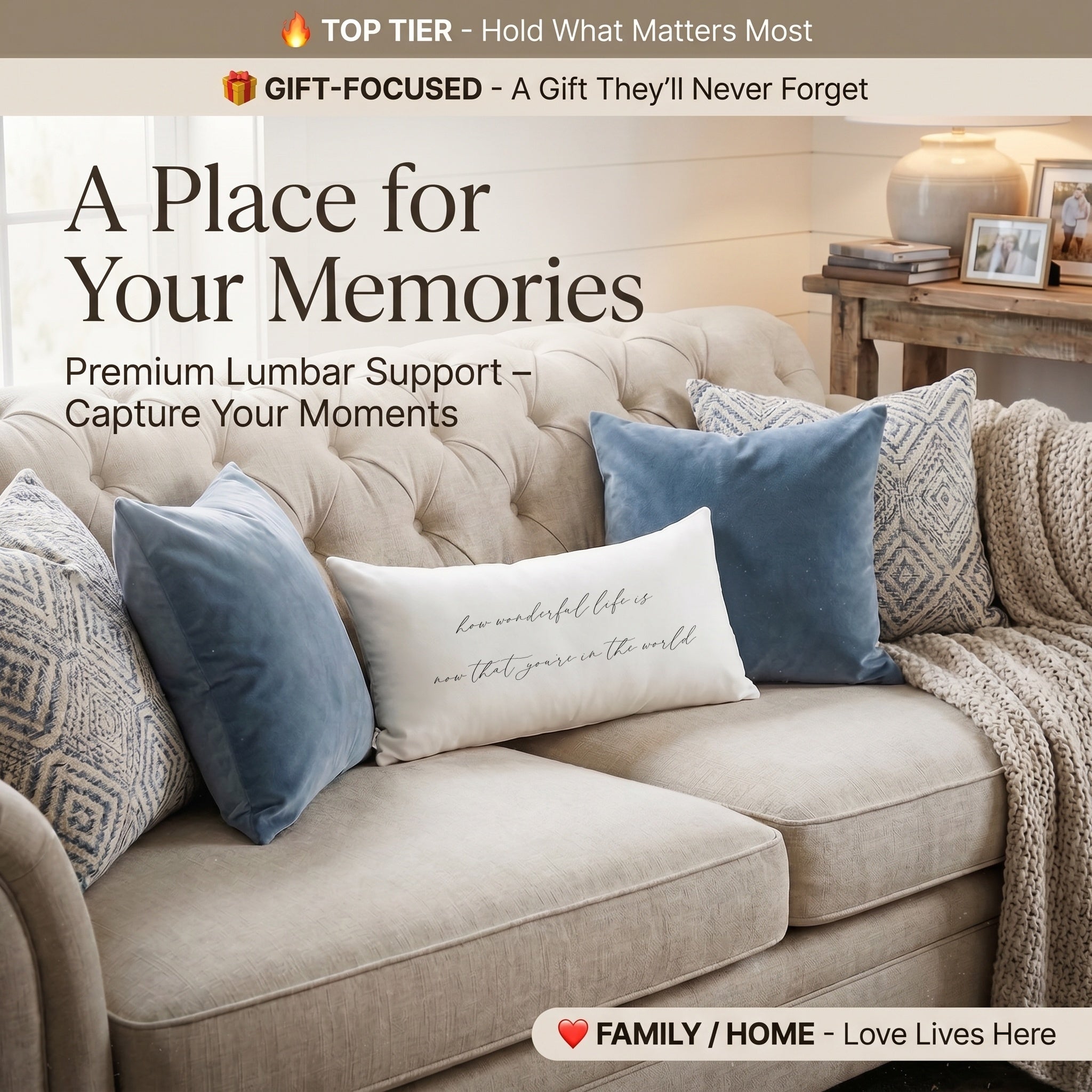Lumbar Pillows - How Wonderful Life Is Now That You're in
