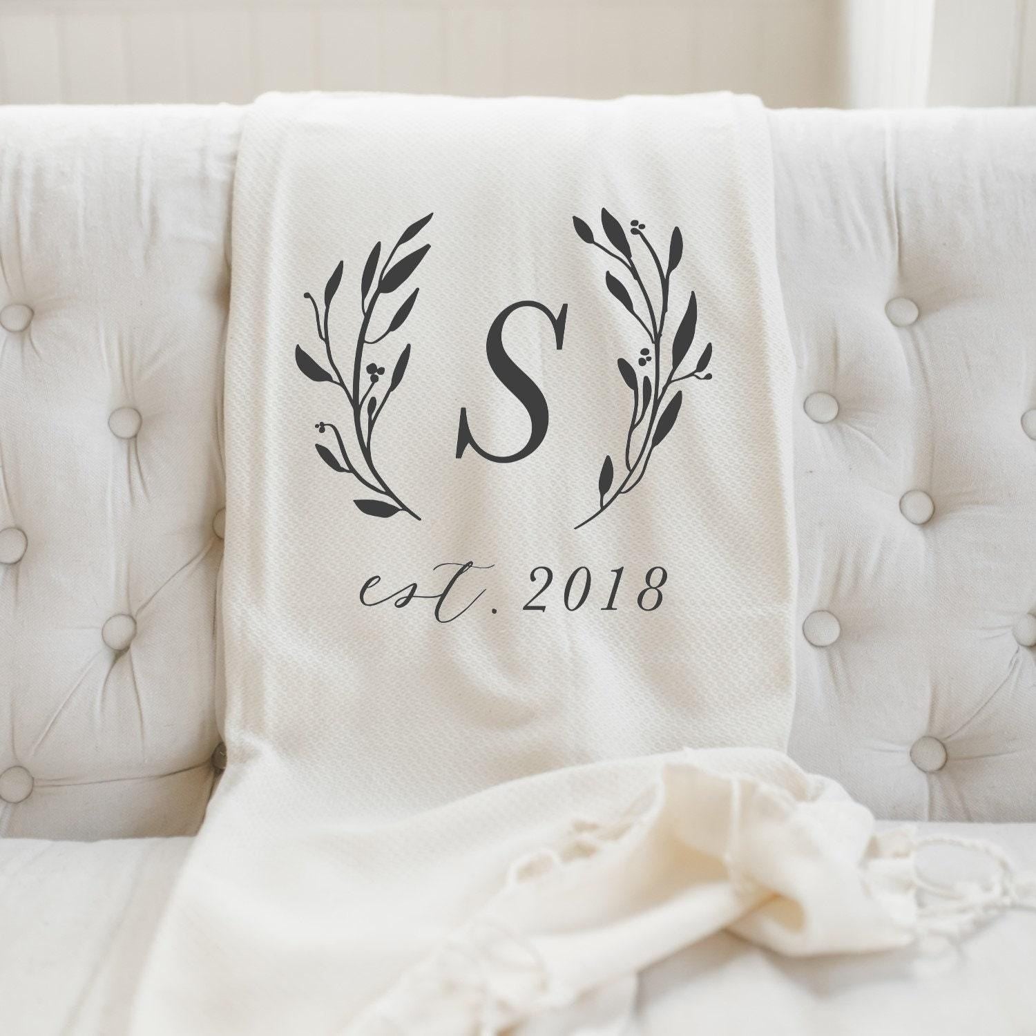 Personalized Throw Blankets - Personalized Initial With