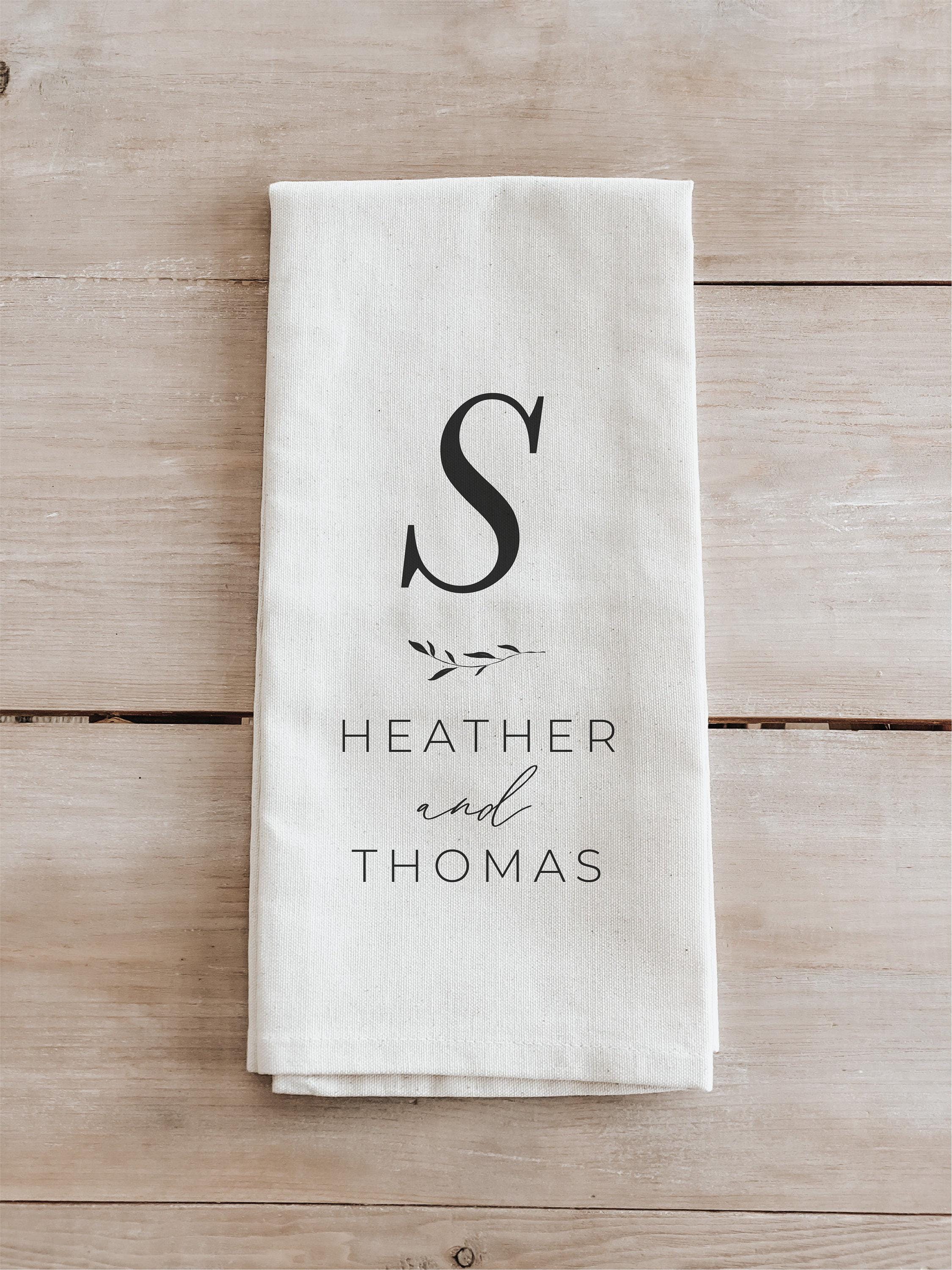 Personalized Tea Towel - Personalized Last Name Initial