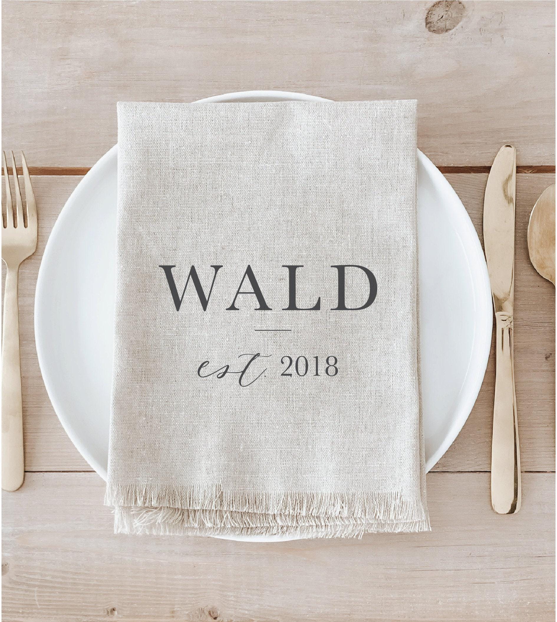 Personalized Napkins - Personalized last Name With Line