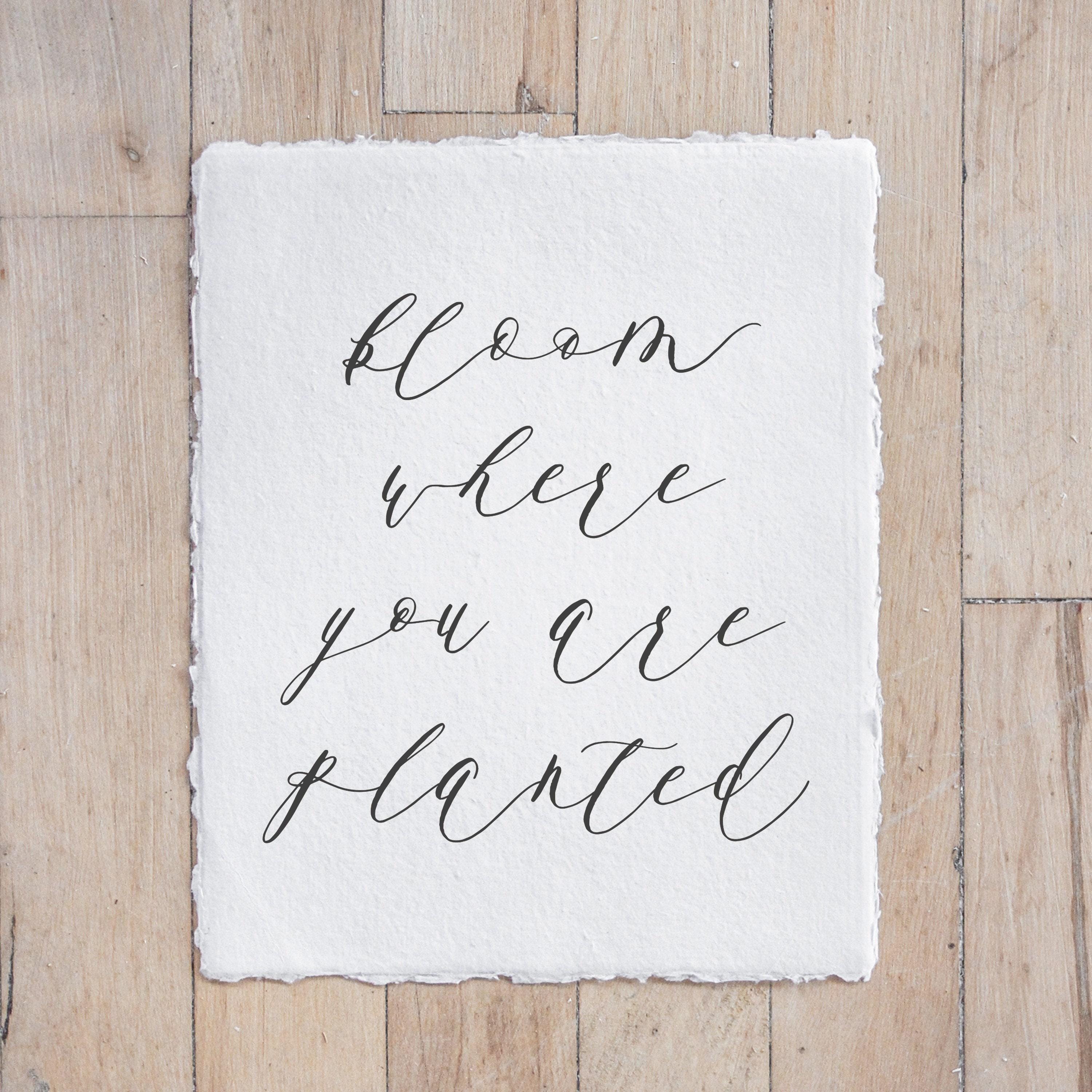 Glass Table Frames & Cards - Bloom Where You Are Planted