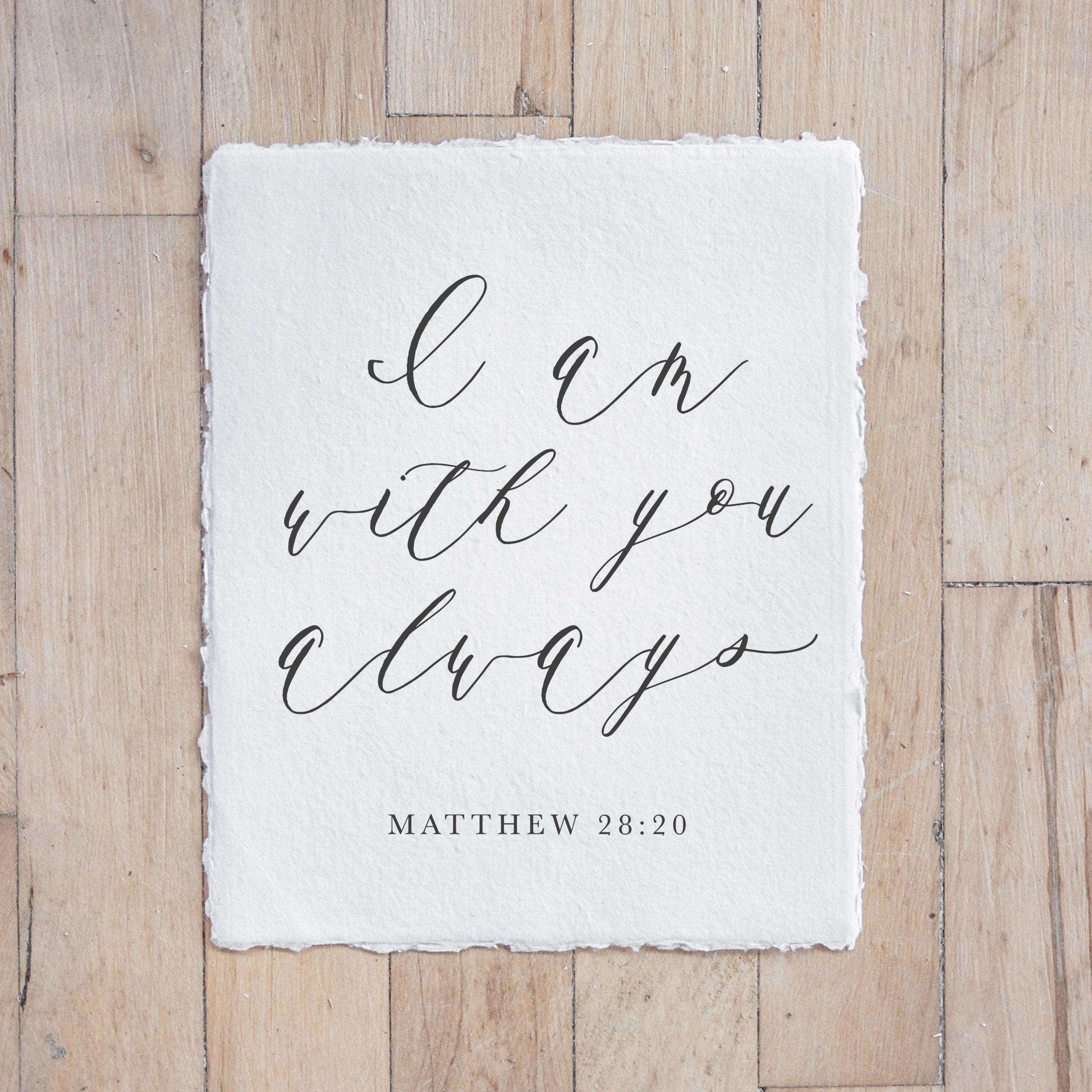Glass Table Frames & Cards - I Am With You Always