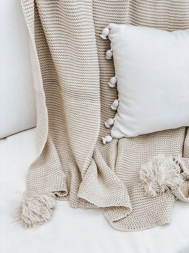 Knit Throw Blanket - Knit Throw Blanket With Tassels