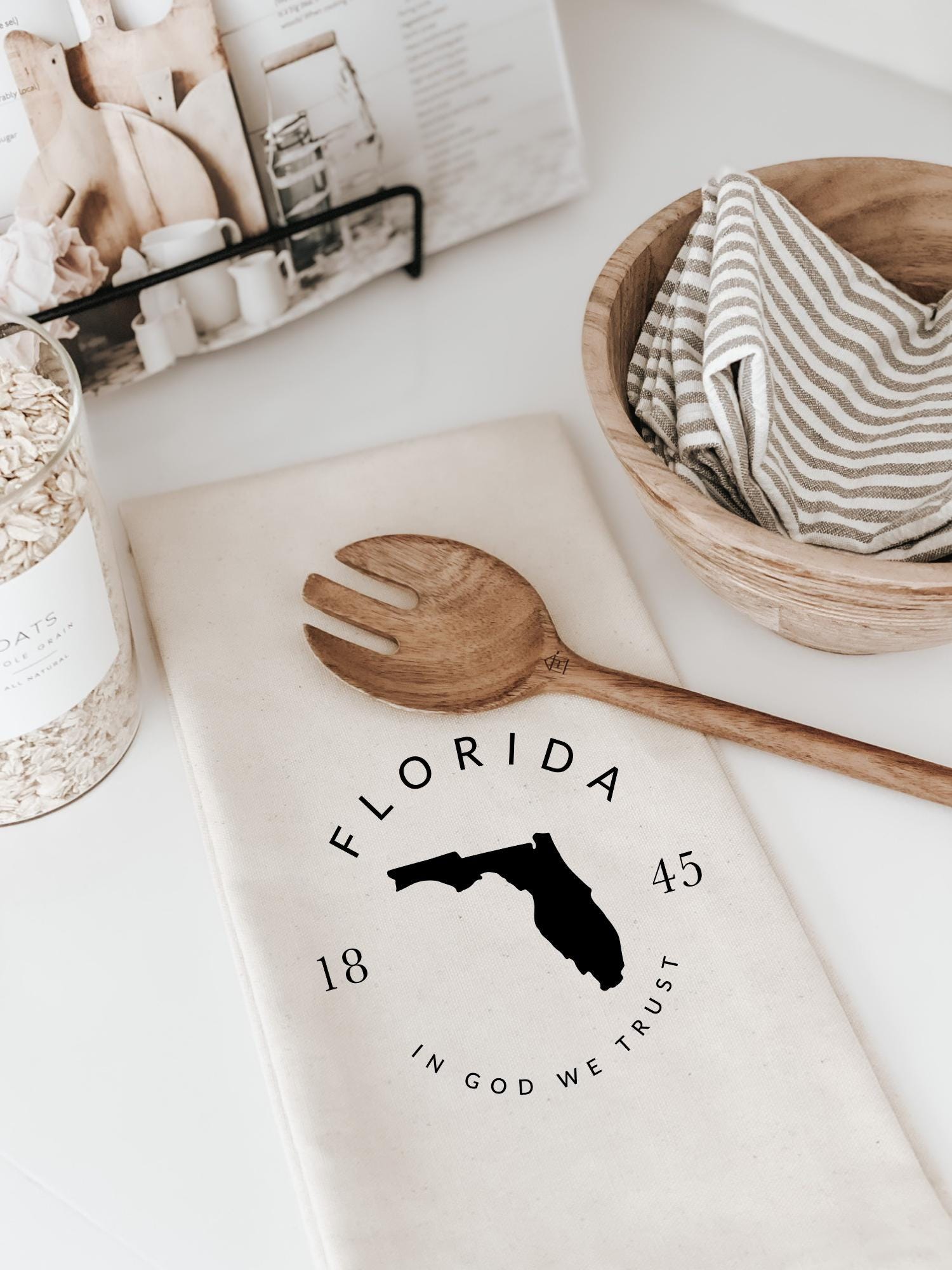 Personalized Tea Towel - Personalized State with Slogan