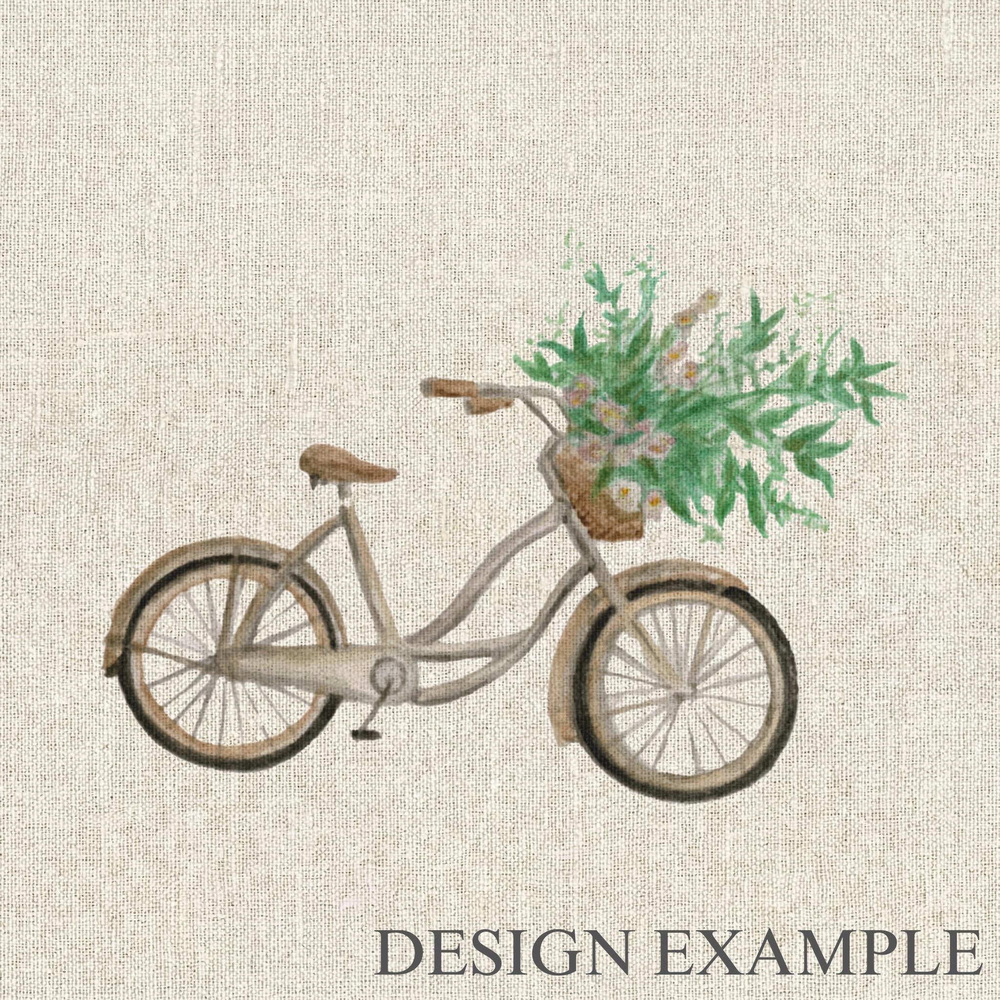 Napkins - Floral Bike Watercolor