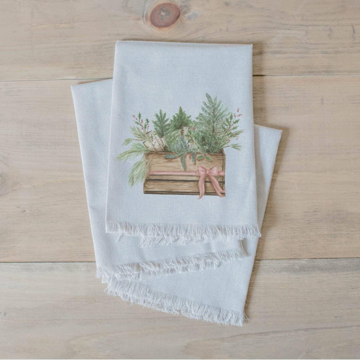 Napkins - Greens in Crate Watercolor