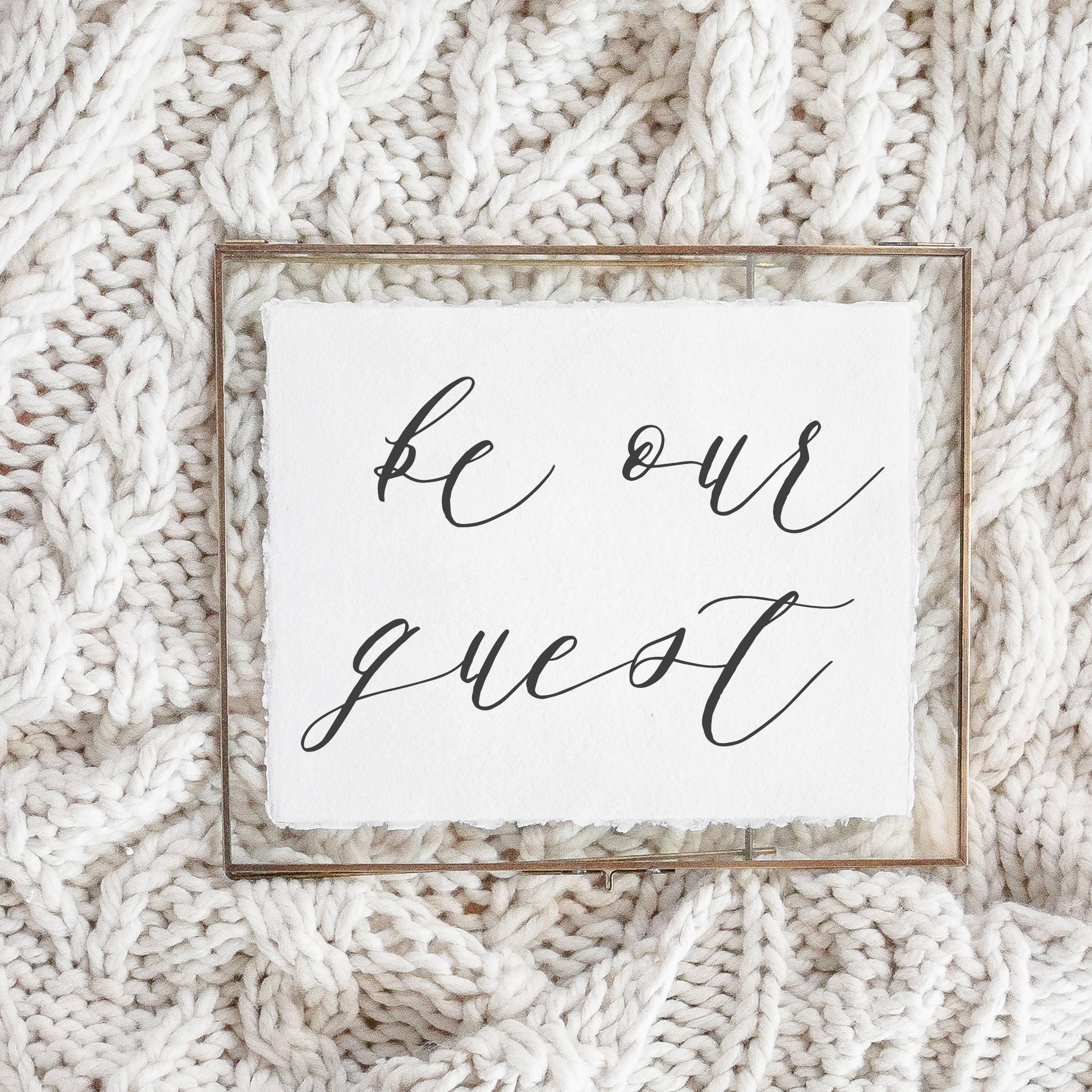 Glass Table Frames & Cards - Be Our Guest