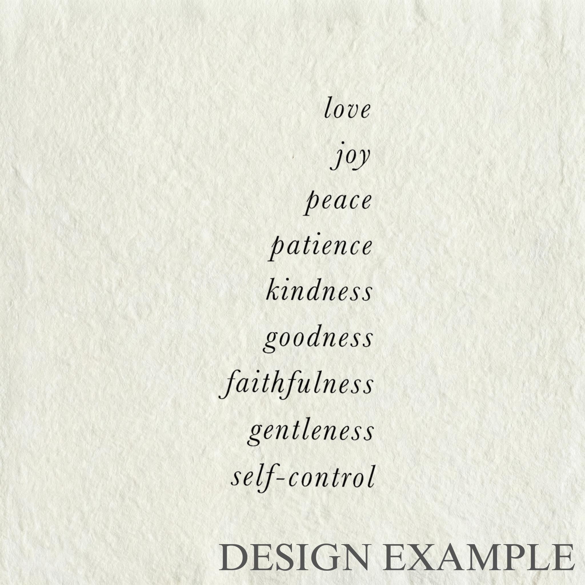 Glass Table Frames & Cards - Fruits of the Spirit Verse