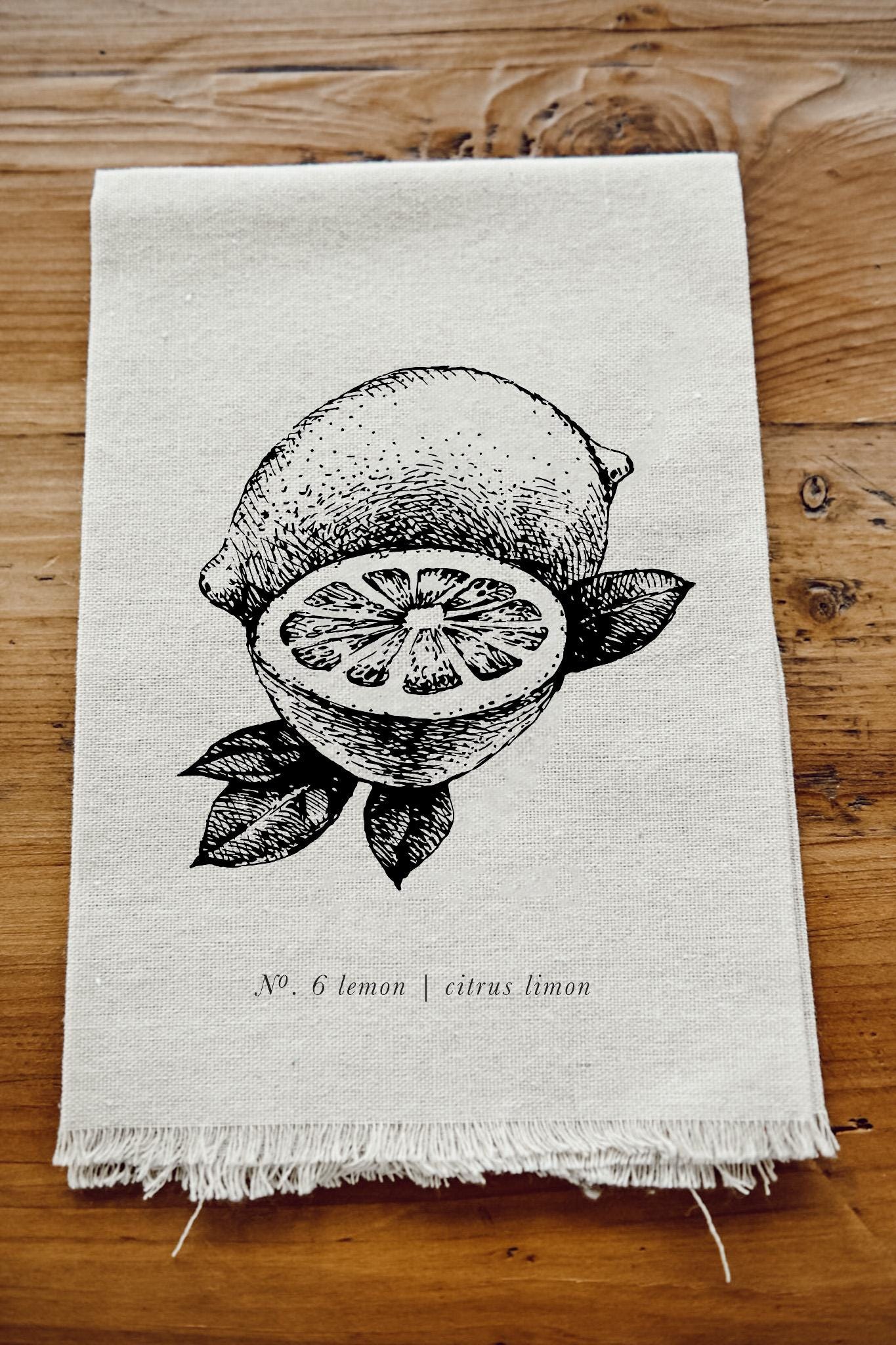 Napkins - FruitsVeggies Black + White