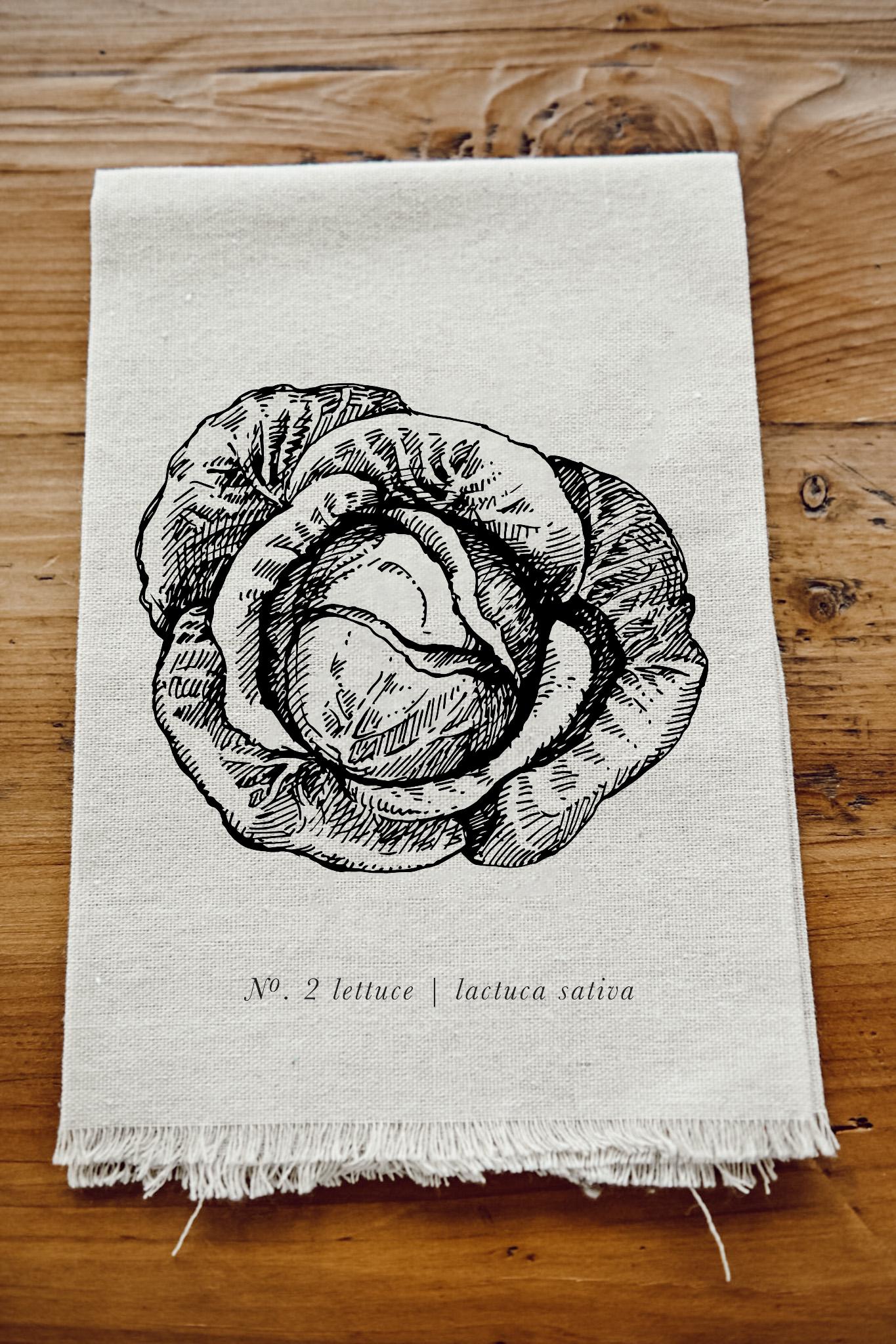 Napkins - FruitsVeggies Black + White